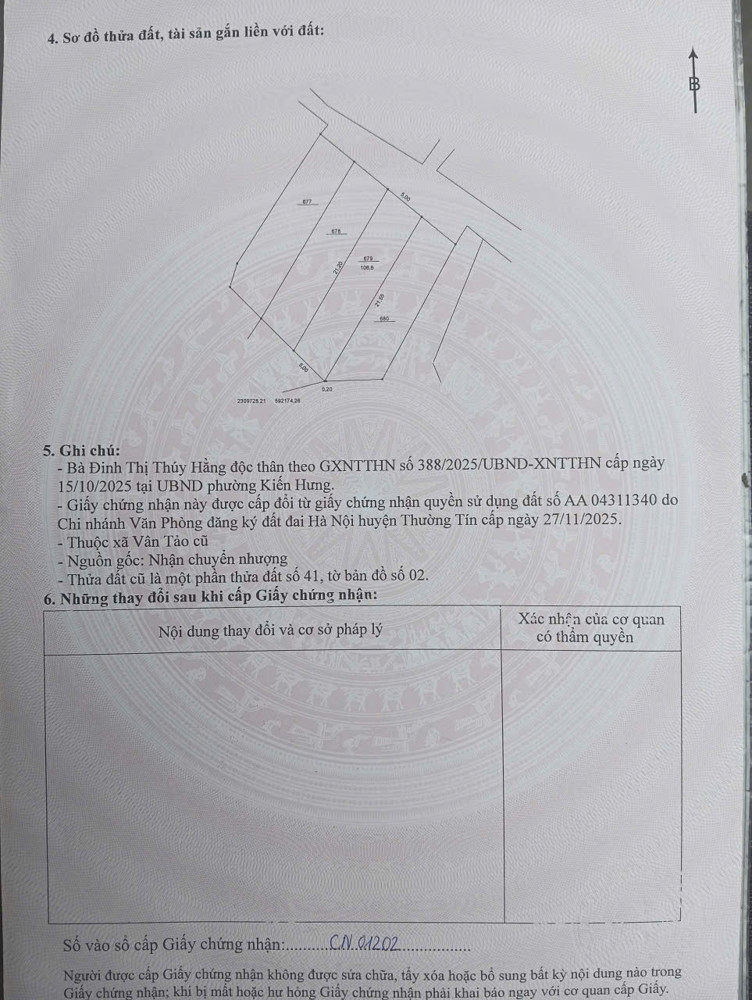 Duy Nhất 106,6M2 Đất Full Tc Đón Sóng Vin Olympic Phân Khu C Thường Tín Giá Chỉ 3X