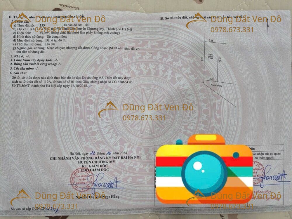 Chính Chủ Cần Bán Mảnh Đất 35M Tại Hoà Sơn, Phường Chương Mỹ -Hn