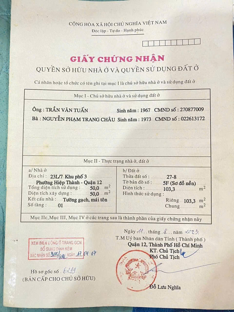 Siêu Hiếm – Nhà (4.2X25) Mặt Tiền Hiệp Thành 06, Q12 – Vị Trí Vip Trung Tâm