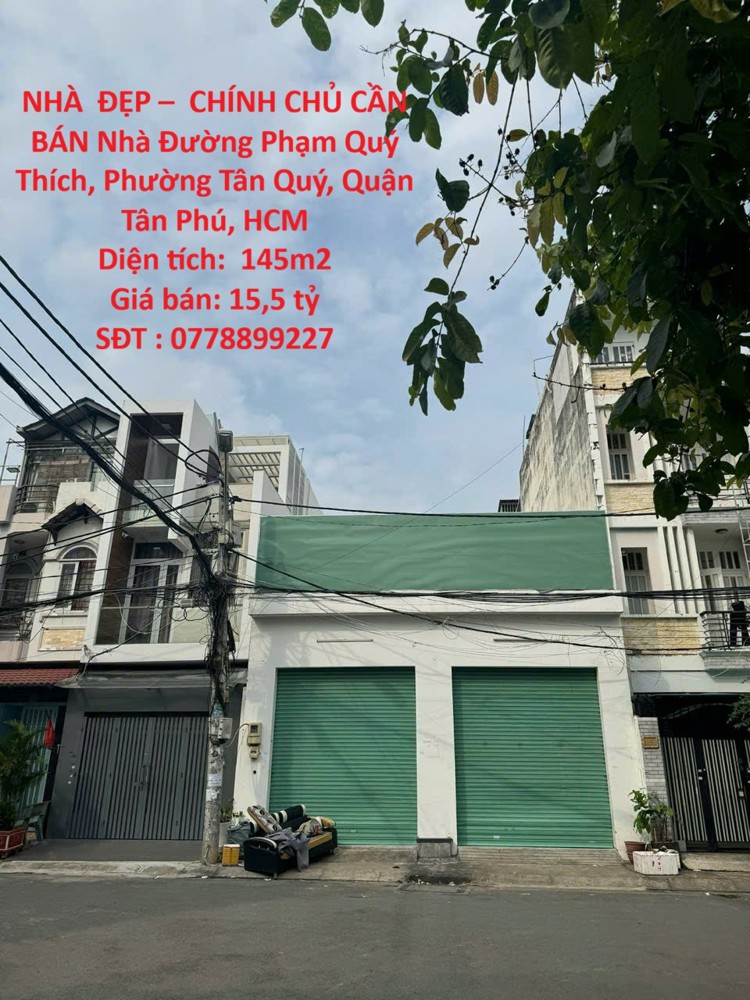 Nhà Đẹp – Chính Chủ Cần Bán Nhà Đường Phạm Quý Thích, Phường Tân Quý, Quận Tân Phú, Hcm