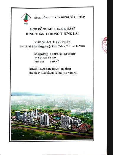 ► Bán Hợp Đồng Nhà Ở Hình Thành Trong Tương Lai – Khu Dân Cư Hạnh Phúc