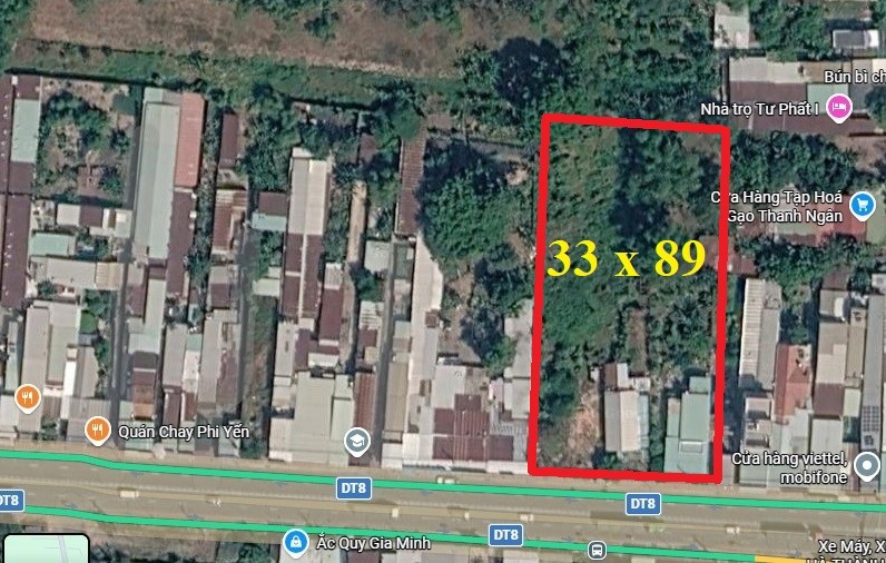 Ax4 [ Tọa Độ Kim Cương] Mặt Tiền Tỉnh Lộ 8 Củ Chi – 2.937M2 (33M X 89M)