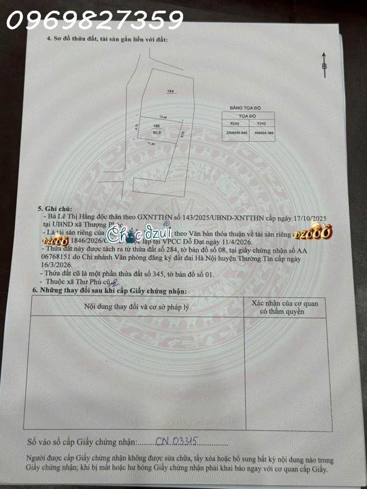Siêu Phẩm Đất Vĩnh Lộc – Thư Phú (Nay Thuộc Xã Chương Dương)