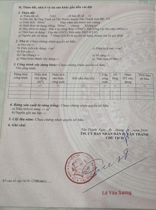Đầu Tư Là Sinh Lời - Chính Chủ Cần Bán Lô Đất Đẹp Chưa Qua Đầu Tư Tại P. Tân Phước, Tp Phú Mỹ, Brvt