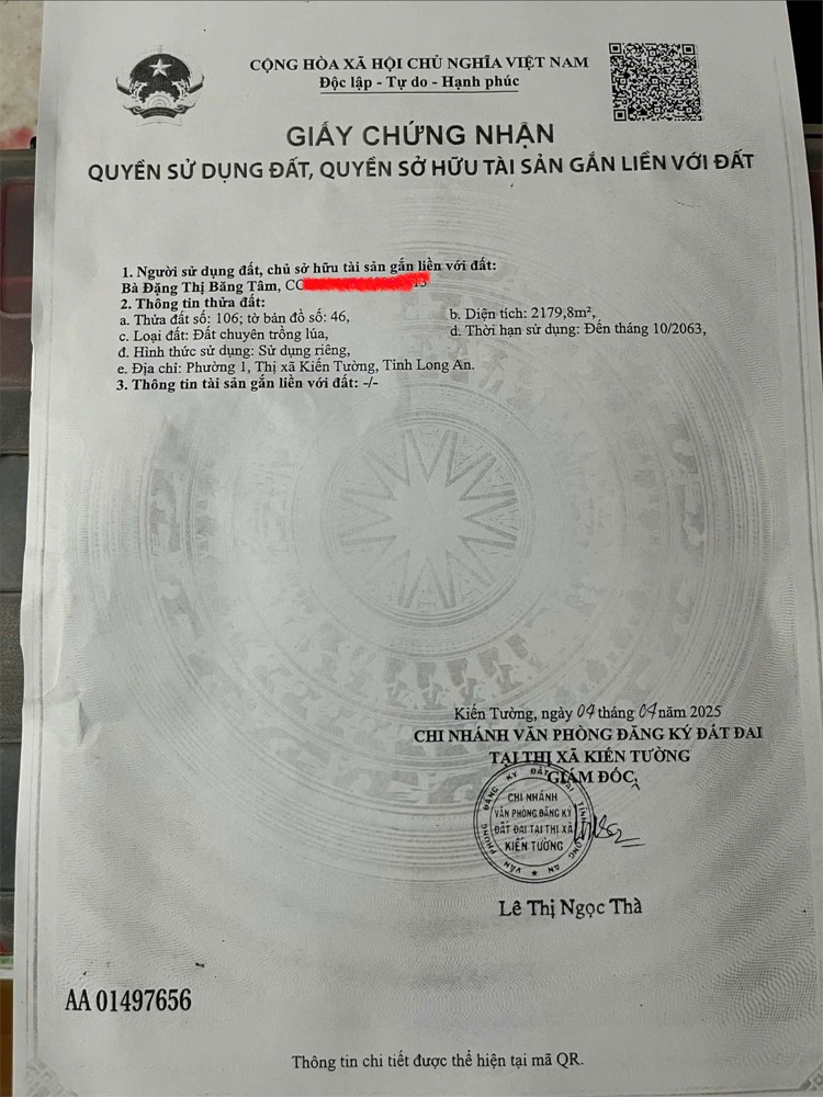 Đầu Tư Là Sinh Lời - Chính Chủ Cần Bán Lô Đất Mặt Tiền Phường 1, Tx Kiến Tường, Long An