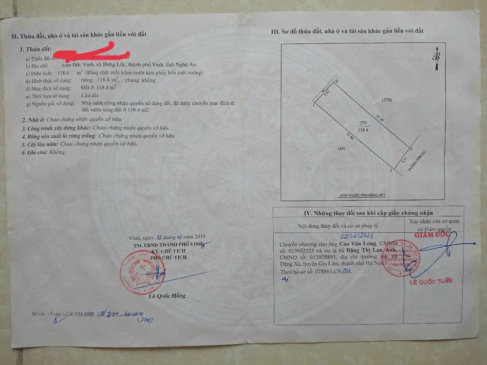 Hot Hot – Chính Chủ Cần Bán Lô Đất – Giá Tốt – Tại Xóm Đức Vinh, X. Hưng Lộc, Tp. Vinh, Nghệ An