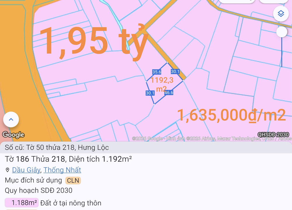 Bán Thu Hồi Vốn Lô Đất Trồng Cây Lâu Năm Giá 1,95 Tỷ
