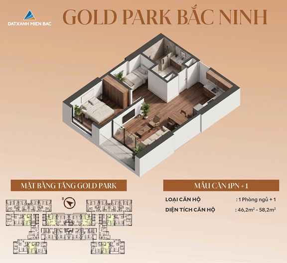 Hot Căn Hộ 1Pn+ Gold Park Bắc Ninh – Sở Hữu Dễ Dàng Chỉ Từ 400 Triệu Tại Tp Bắc Giang Tỉnh Bắc Giang