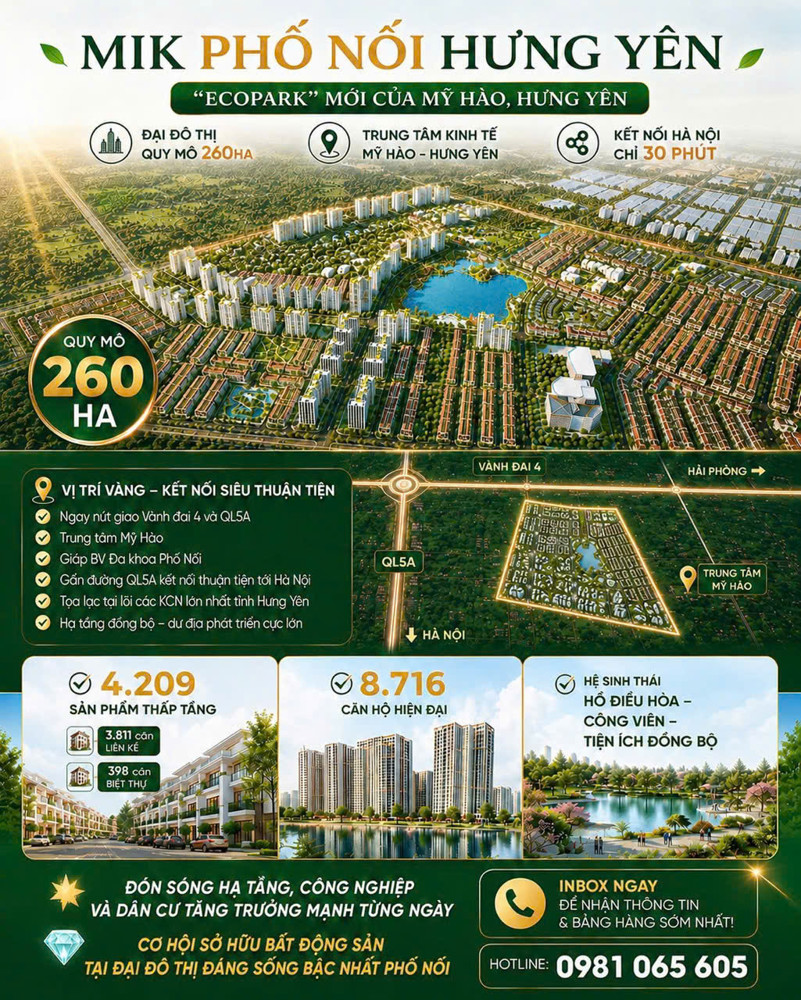 ► Mik Phố Nối – “Ecopark” Mới Của Mỹ Hào, Hưng Yên