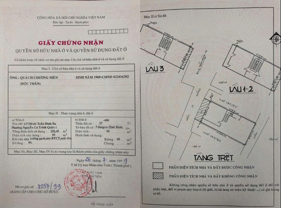 Chính Chủ Có Nhà Cần Bán Nhà Tại Quận 1 - Tp Hồ Chí Minh