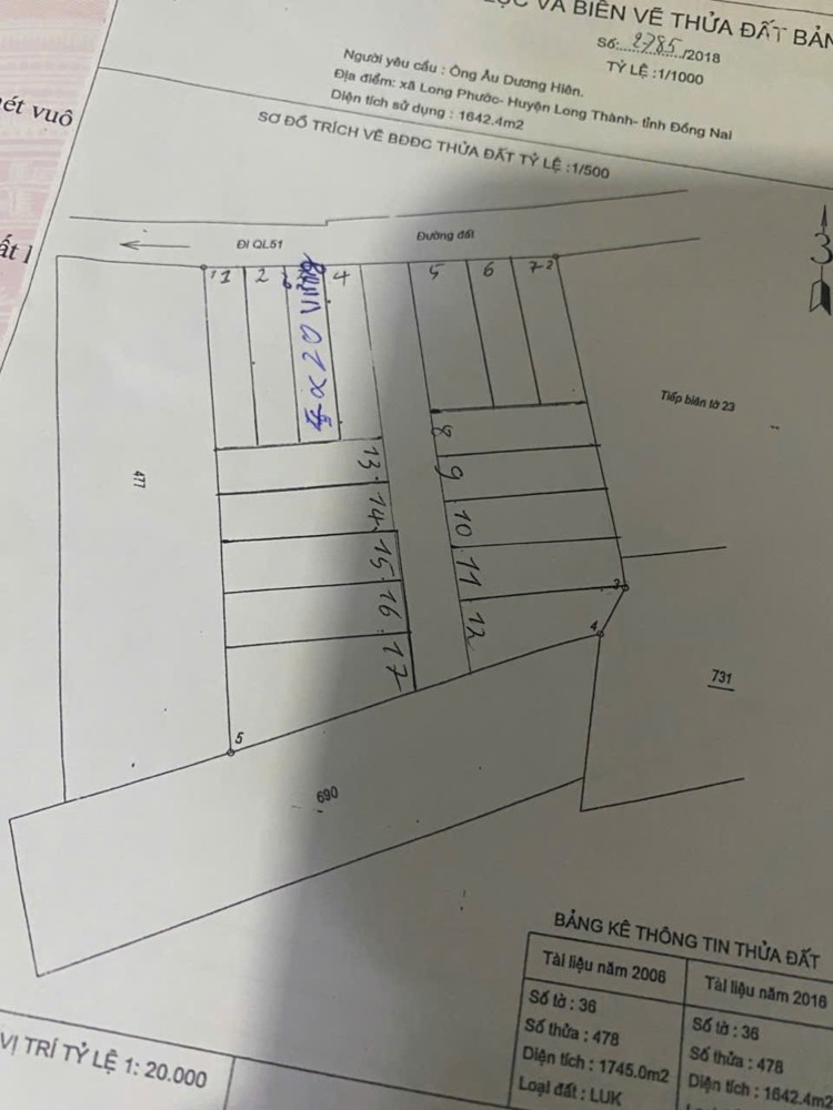 Bán Đất Nền 4×20 – 450 Triệu – Vị Trí Vàng Gần Kcn & Chợ – Thông Ra Ql51 Chính Chủ