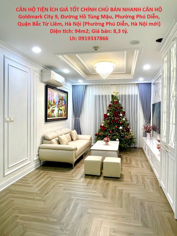 Căn Hộ Tiện Ích Giá Tốt Chính Chủ Bán Nhanh Căn Hộ Goldmark City 94M2 Tầng Trung Q Bắc Từ Liêm, Hn
