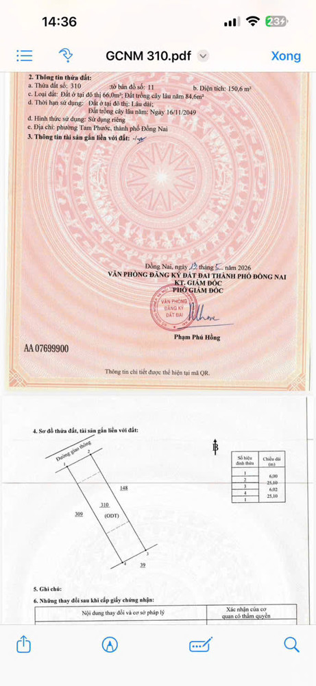 Hót Đất Đẹp – Giá Tốt- Chính Chủ Bán 5 Lô Đất Liền Kề Tại Phường Tam Phước, Tp Biên Hòa, Đồng Nai