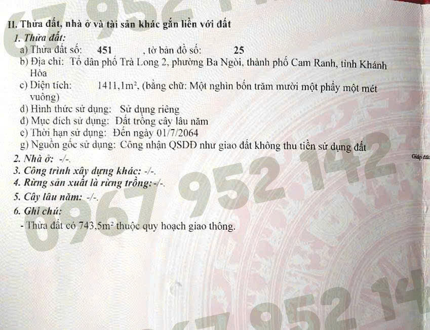 Bán Đất Góc Hiếm Trong Lõi Quy Hoạch Kdc Trà Long 2 – Phường Ba Ngòi, Tp. Cam Ranh, Khánh Hòa