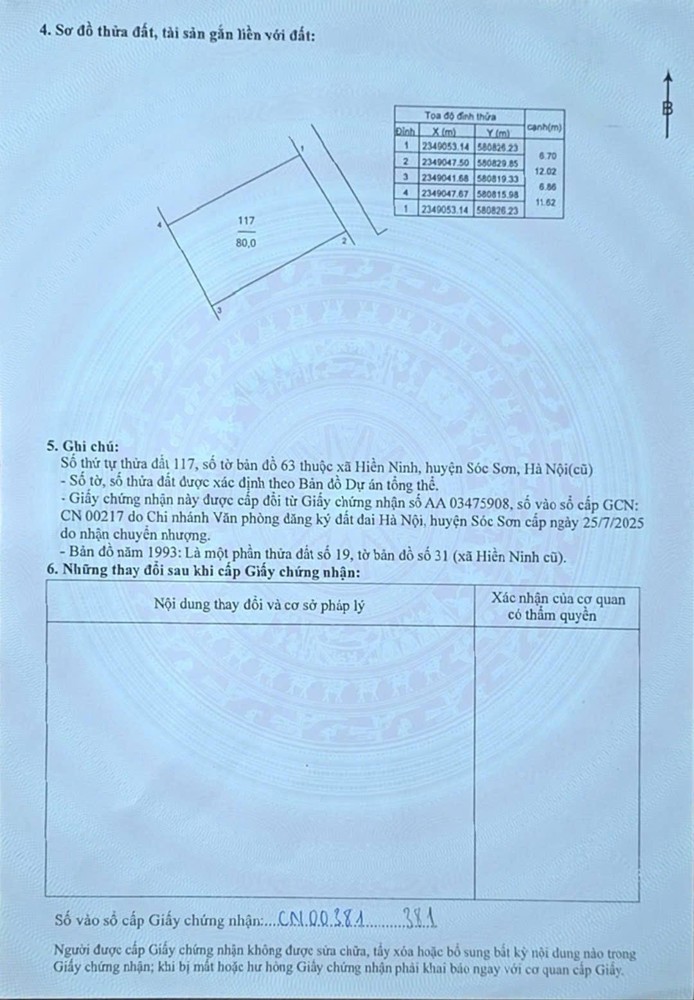 Chính Chủ E Muốn Bán Mảnh Đất Phân Lô Tại Hiền Ninh- Sóc Sơn- Ô Tô Đỗ Cửa - Nở Hậu - 80M2- 2.8 Tỷ