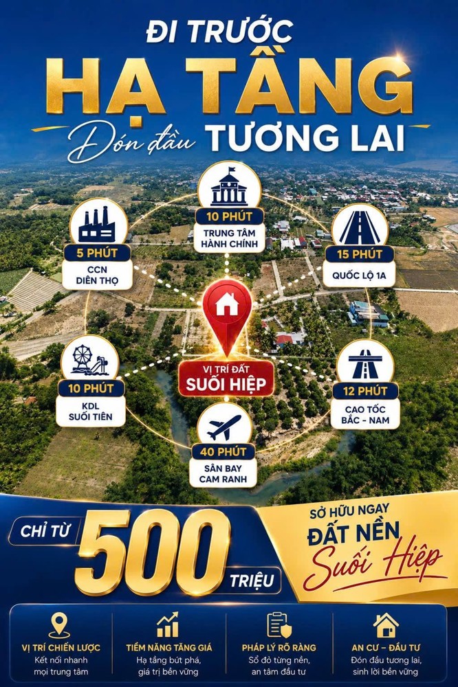 Đất Nền Suối Hiệp (Ven Nha Trang) - Sổ Đỏ Trao Tay - Chỉ Từ 500 Triệu!