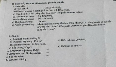 Bán Nhà Mặt Tiền Khu Tttm Vincom Sa Đéc 3 Tầng, 88M2 Sổ Hồng. Vị Trí Đẹp, Giá 8.8 Tỷ