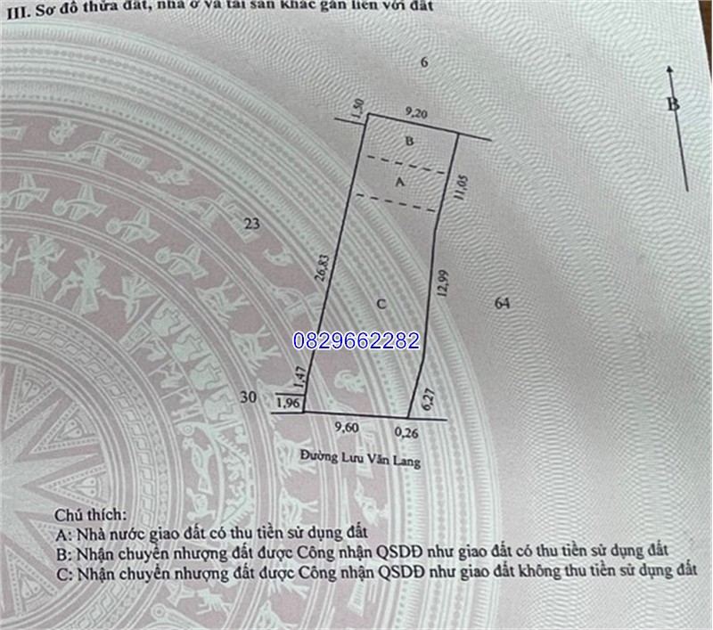 Bán Đất Thổ Cư P.2 Tp Sa Đéc, Lưu Văn Lang 243M2 Sổ Hồng Hướng Nam. Giá 2.65 Tỷ