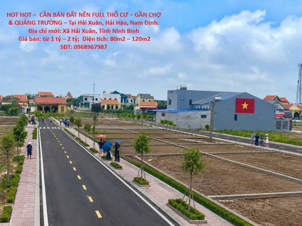 Hot Hot – Cần Bán Đất Nền Full Thổ Cư – Gần Chợ & Quảng Trường – Tại Hải Xuân, Hải Hậu, Nam Định