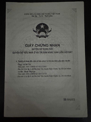 ► Chính Chủ Cần Bán Lô Đất Đẹp Tại Tân Quý Tây – Bình Chánh