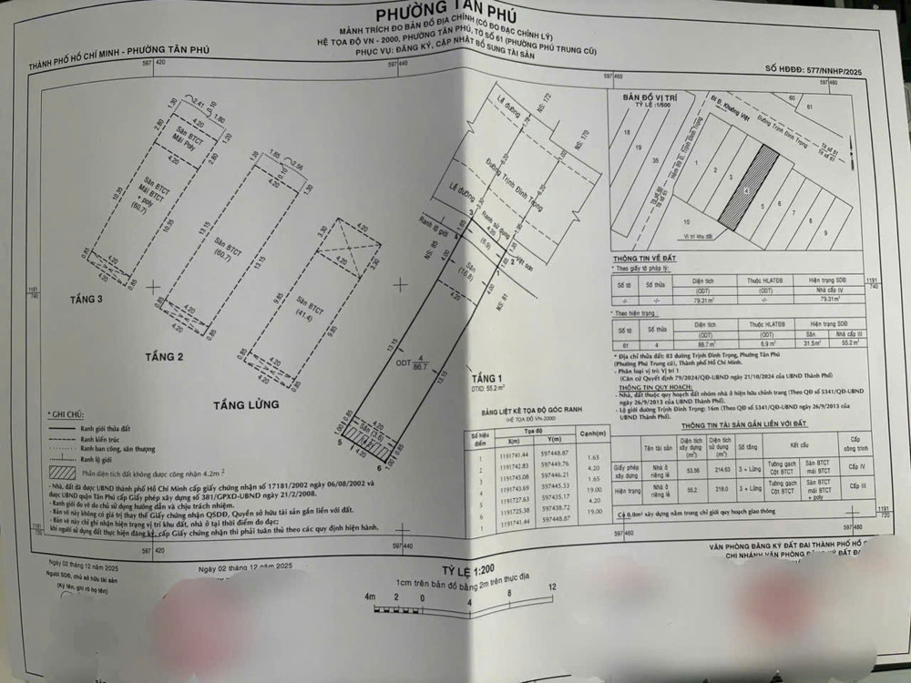 Bán Nhà Mt Trịnh Đình Trọng,Tân Phú 3L Giá 12,9 Ty