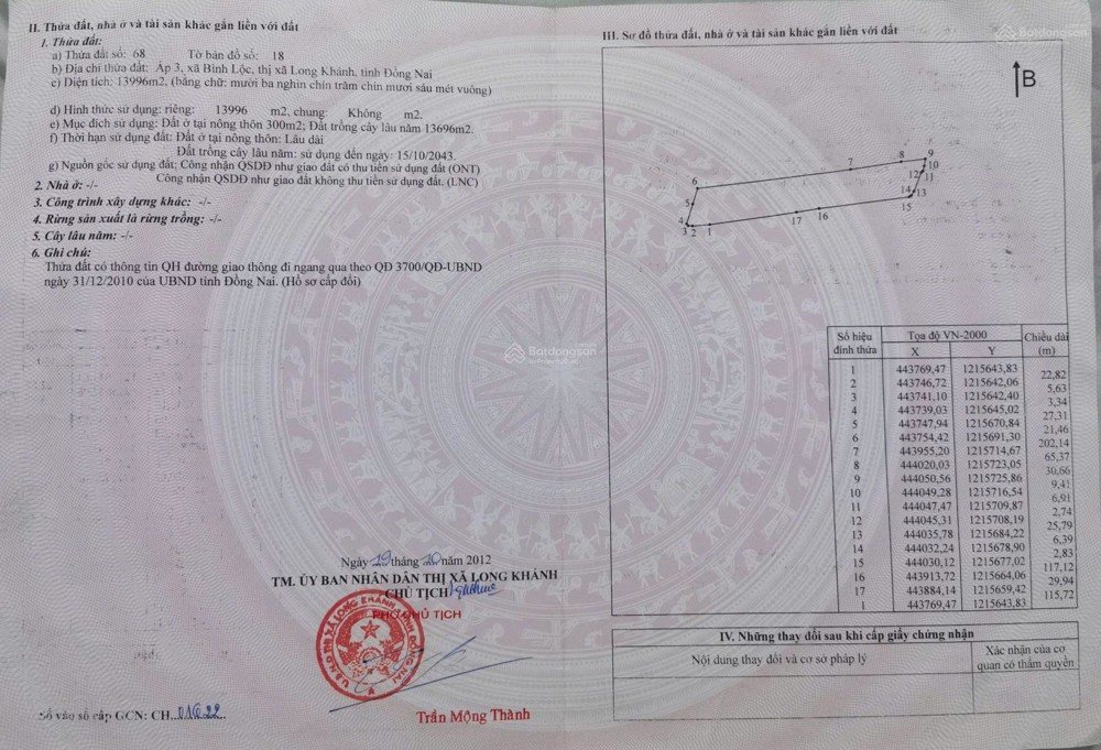 Bán Đất Vườn Cây Ăn Trái Mặt Tiền Đường Lê A - 6000M2 - Giá Chỉ 5Tr/m2