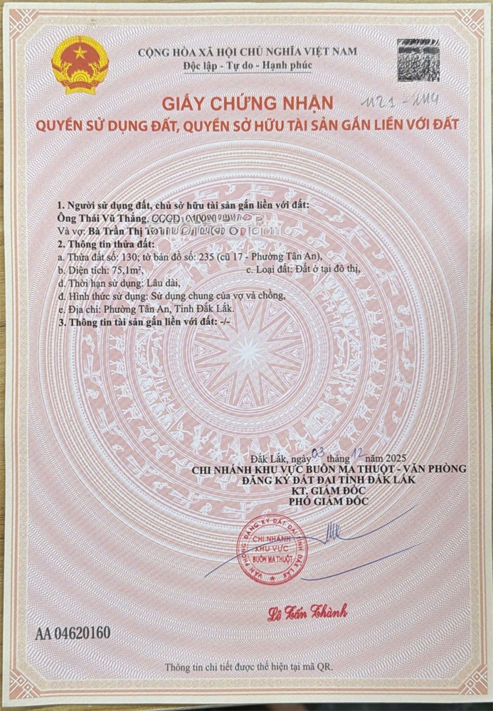 Hot Hot–cần Tiền Thanh Khoản Mặt Tiền Đường Nguyễn Chí Thanh, P.tân An, Tp.buôn Ma Thuột, Đắk Lắk