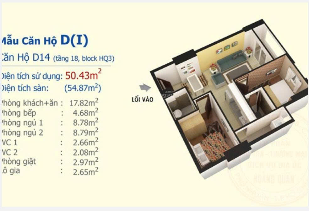 Chính Chủ Bán Căn Hộ 2Pn Hqc Plaza Full Nội Thất Chỉ 1,55 Tỷ Sổ Hồng Riêng