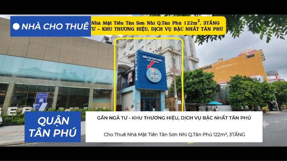 Cho Thuê Nhà Mặt Tiền Tân Sơn Nhì Q.tân Phú 122M², 3Tầng - Gần Ngã Tư - Khu Thương Hiệu, Dịch Vụ