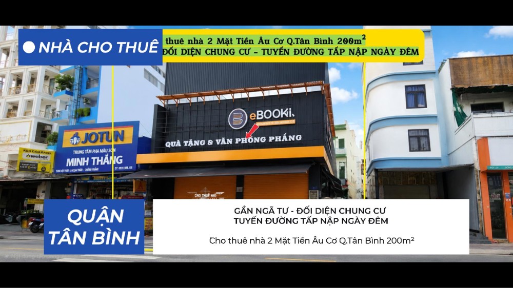 Cho Thuê Nhà 2 Mặt Tiền Âu Cơ 200M² , Ngang Lớn 10M - Gần Ngã Tư - Đối Diện Chung Cư