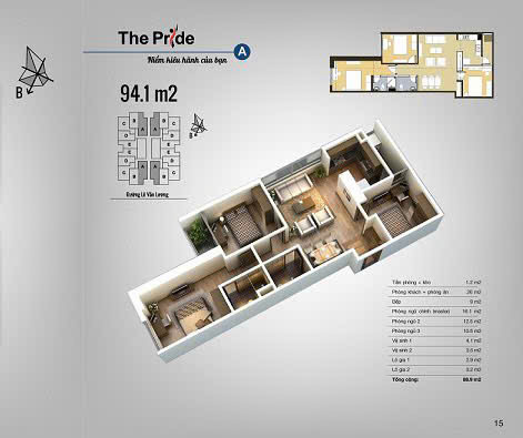 Căn Hộ The Pride Hải Phát Hà Đông - 94M2, 3Pn, Tầng Trung, Ban Công Tây Nam, Giá Chỉ 5,95 Tỷ, Sổ
