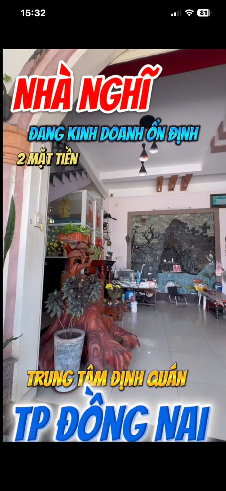 *** Nhà Nghỉ Dòng Tiền + Đất Trung Tâm Định Quán