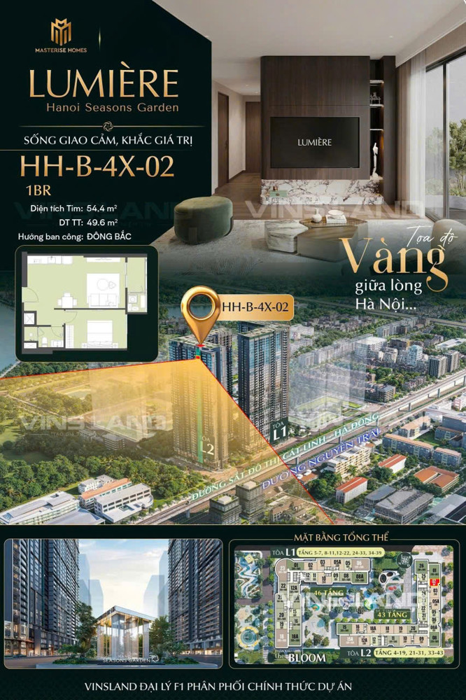 Hot Deal - Căn 1Pn+1 Đa Năng 85M2 Phía Tây Hanoi Seasons Garden Nguyễn Trãi Từ 11.5 Tỷ