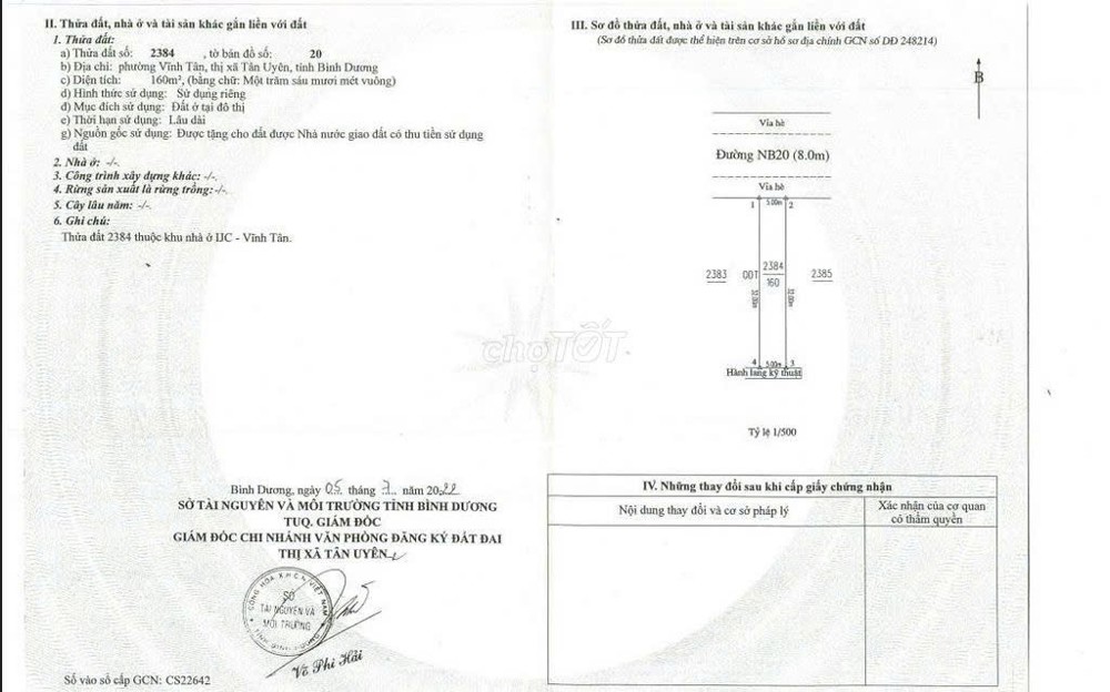 Đất Đẹp – Giá Tốt- Chính Chủ Cần Bán Đất Tại Xã Vĩnh Tân, Thị Xã Tân Uyên, Bình Dương