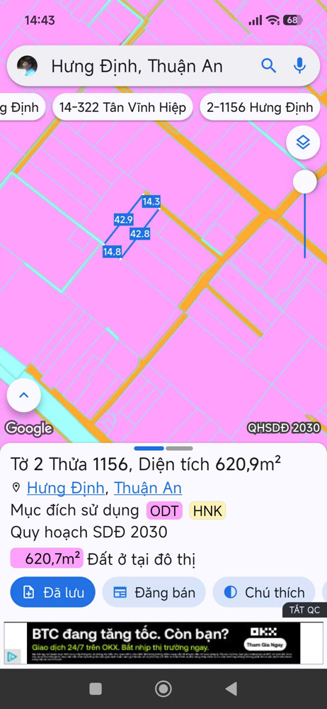 Chính Chủ Cần Bán Lô Đất Tại Kp Hưng Thọ, P.hưng Định, Tp Thuận An, Bình Dương