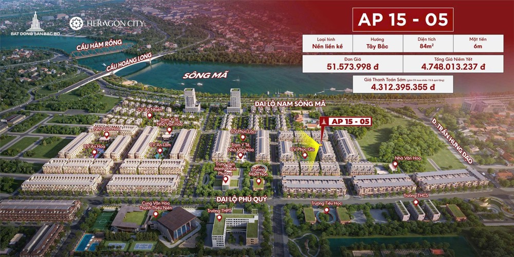 Heragon City – Nam Ngạn. Giá Đợt 1. Đất Nền Ra Sổ. Không Cần Xây