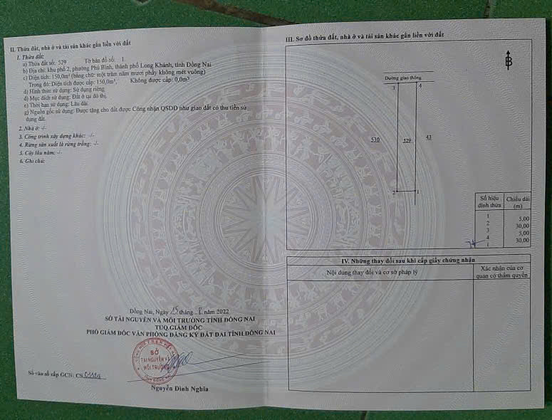 Chính Chủ Bán Lô Đất Đẹp 150M² – Vị Trí Tiềm Năng, Giá Tốt - Tại Phường Long Khánh - Đồng Nai