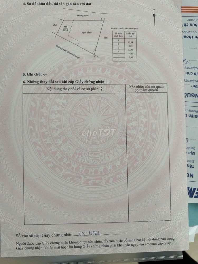 Cần Bán Lô Đất Mặt Tiền Tỉnh Lộ 44B, Xã Tam Phước, Huyện Long Điền, Bà Rịa - Vũng Tàu