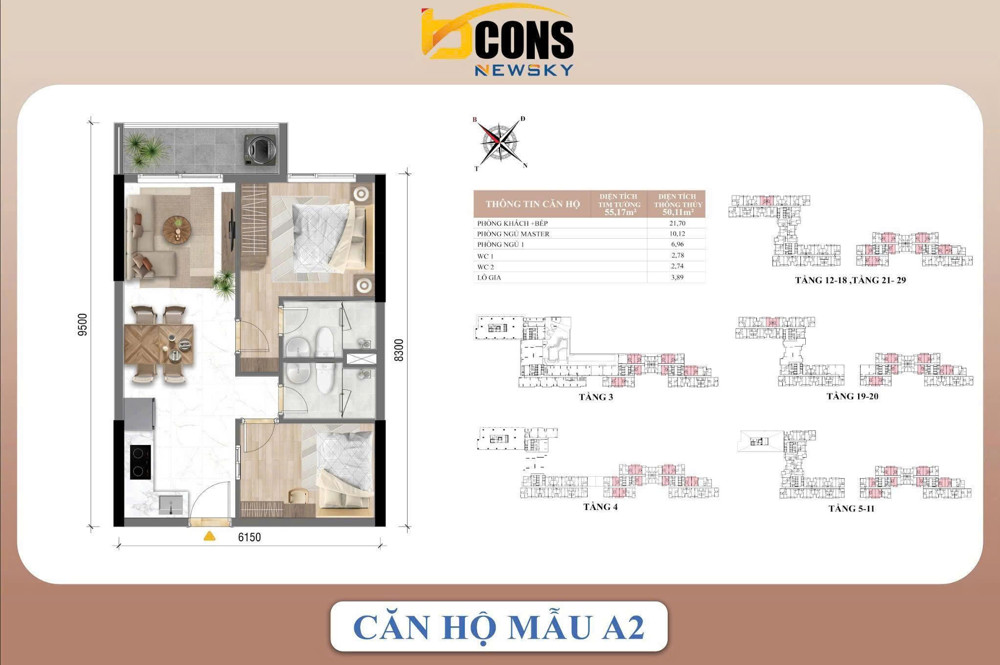 Sở Hữu Căn Hộ 2Pn, 2Wc Tại Bcons Newsky Giá Chỉ 2,6 Tỷ