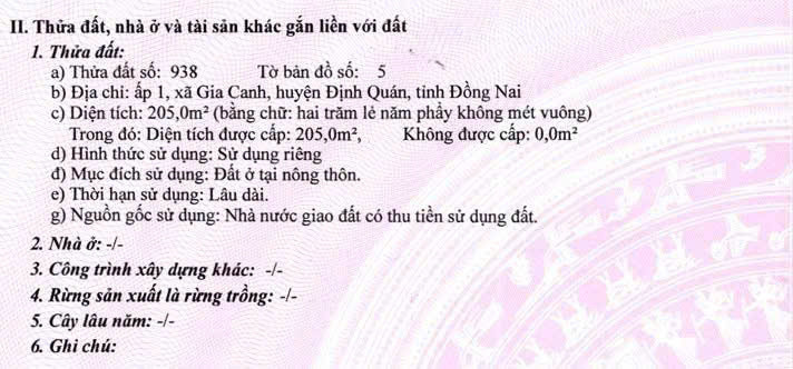 Ra Mắt 4 Lô Đất Nền Full Thổ Cư – Chính Chủ – Định Quán, Đồng Nai