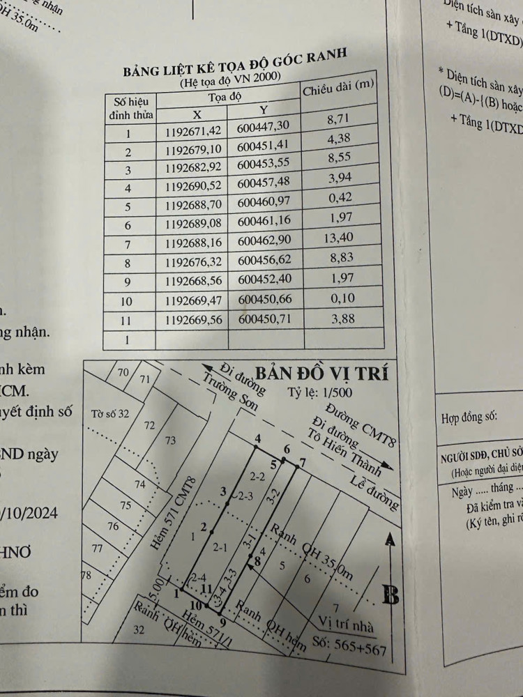 Đầu Tư Sinh Lời –Cần Bán Lô Đất Mặt Tiền Tại Đ. Cách Mạng Tháng 8, Phường 15, Quận 10, Tp. Hcm