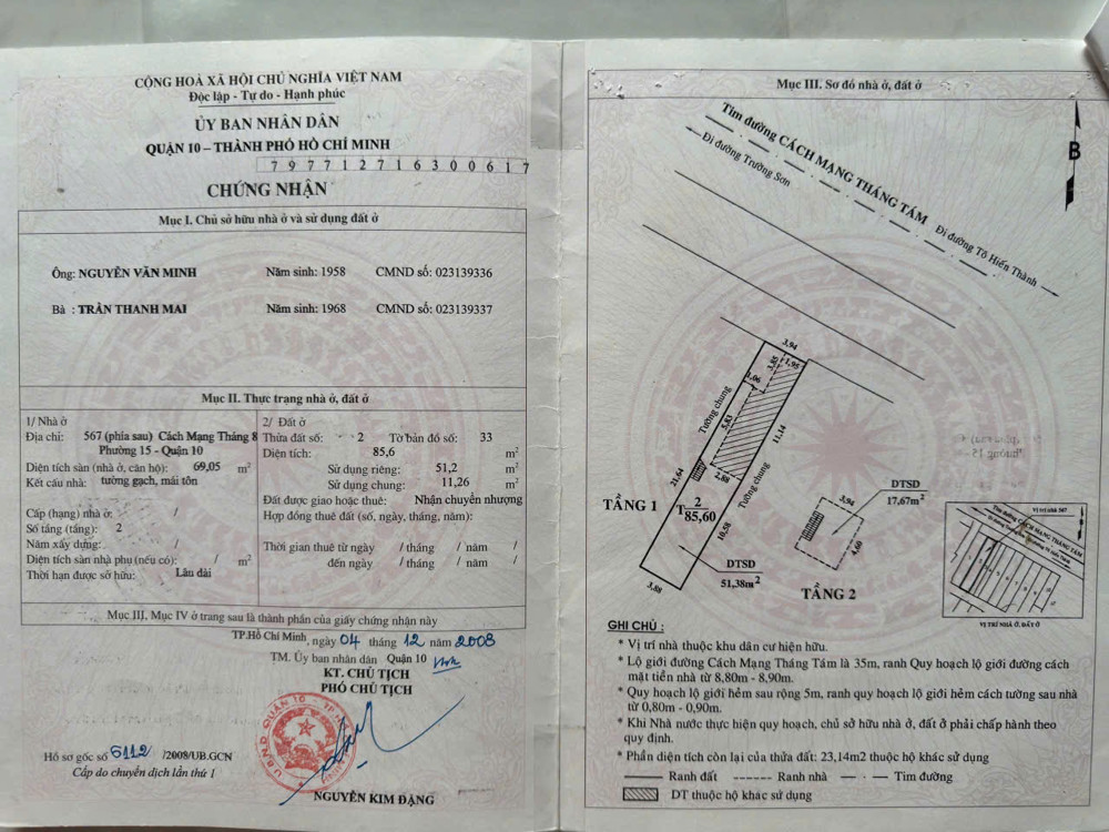 Đầu Tư Sinh Lời –Cần Bán Lô Đất Mặt Tiền Tại Đ. Cách Mạng Tháng 8, Phường 15, Quận 10, Tp. Hcm
