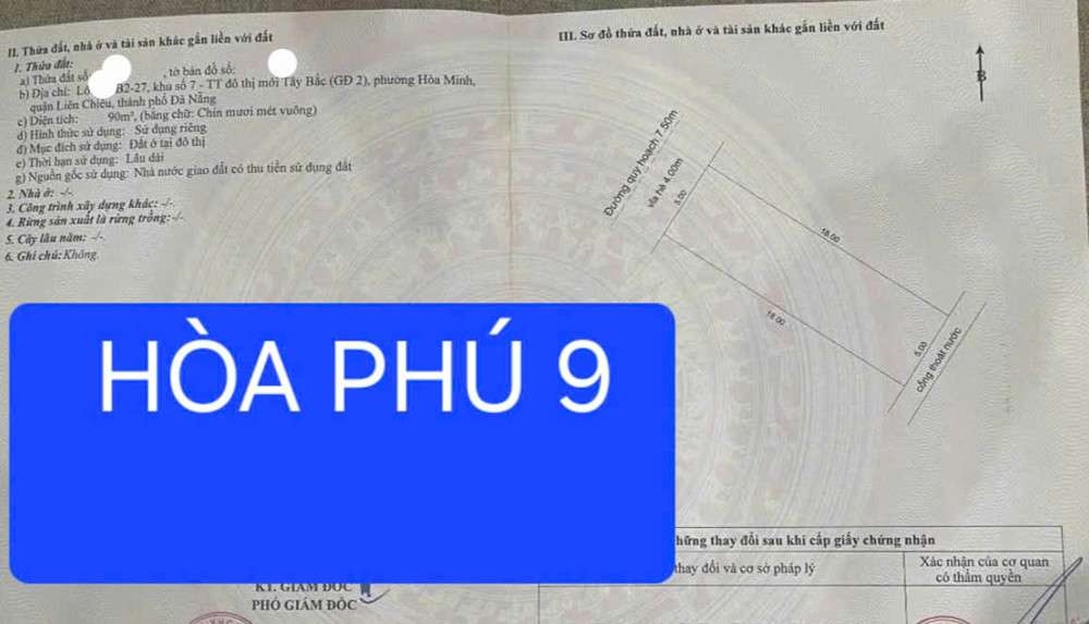 Bán Đất Mặt Tiền Đường Hòa Phú 9 - Vị Trí Đẹp -Đường 7,5M