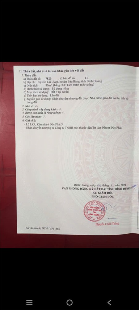 Đất Đẹp- Giá Tốt Bán Nhanh Lô Đất Đầu Tư Là Sinh Lời Tại Tp Huyện Bàu Bàng, Bình Dương