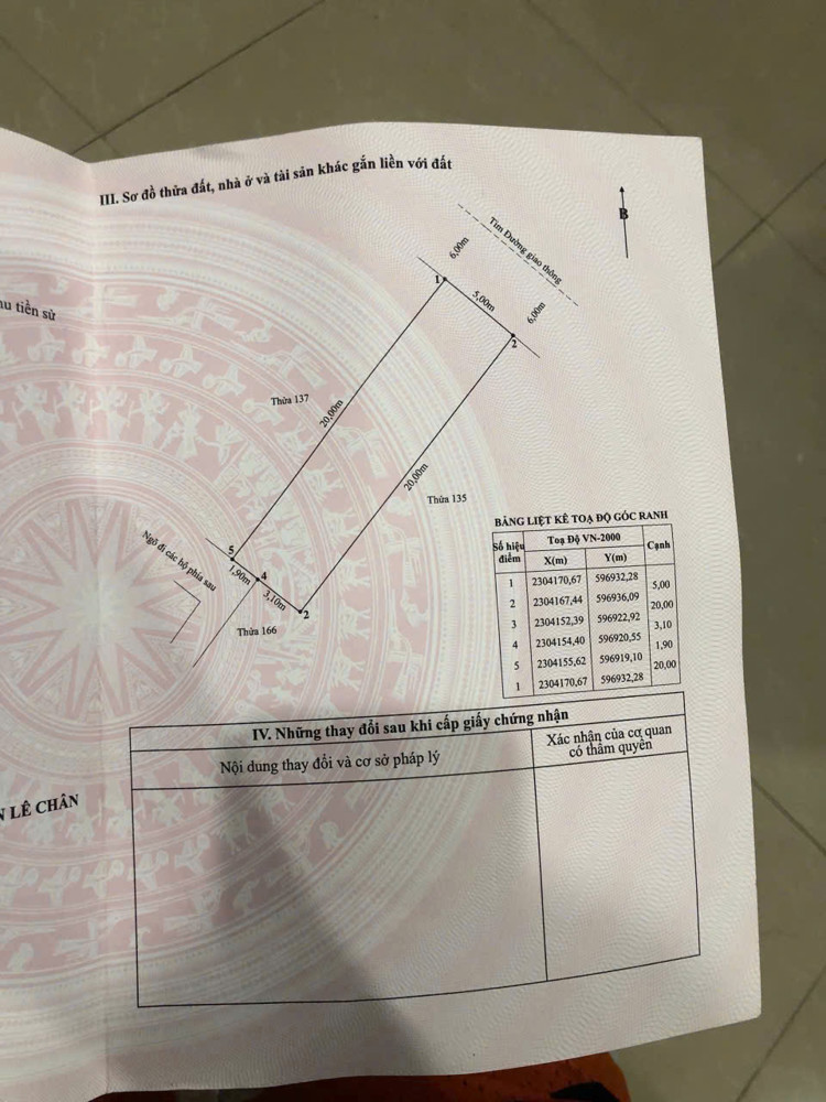Lô Đất Hiếm Khu 5 Vĩnh Niệm - Gần Aeon Mall