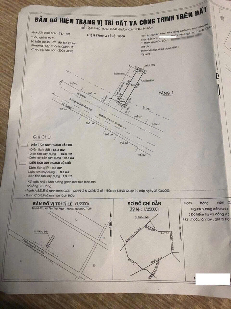 Bán Nhà Cấp 4 (7.6X28) Mặt Tiền Nguyễn Ảnh Thủ – P.hiệp Thành, Q.12