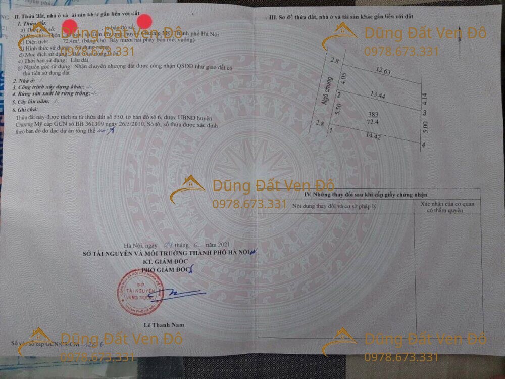 72,4M Tiên Phương-Chương Mỹ-Hà Nội