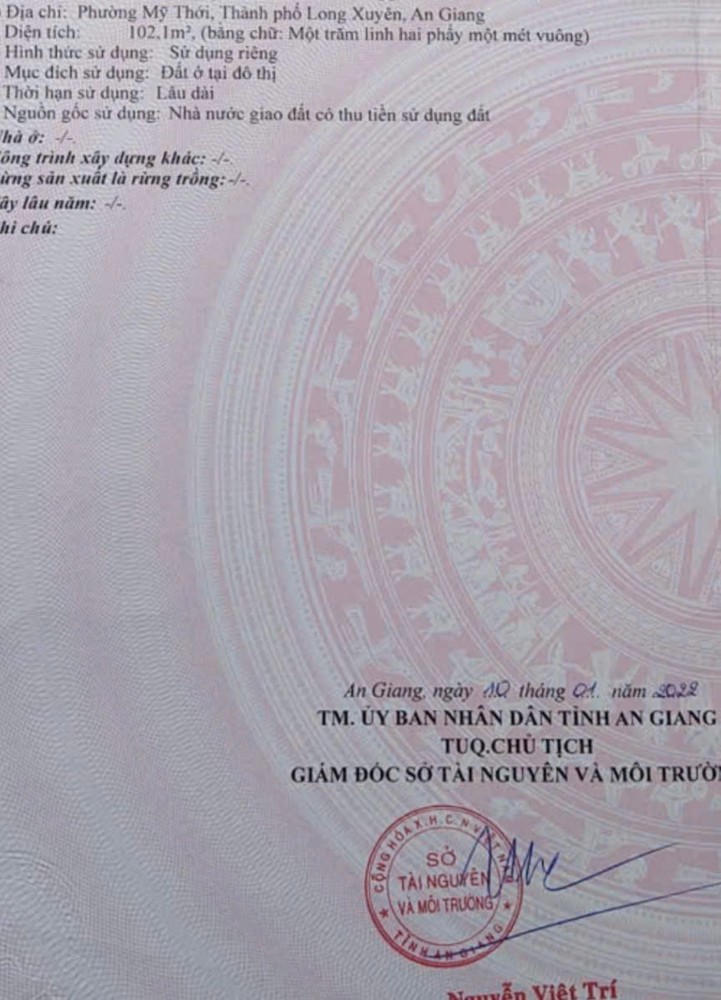 Vị Trí Đẹp - Mặt Tiền - Chính Chủ Bán Đất Chợ Cái Sao, Phường Mỹ Thới, Tp Long Xuyên, An Giang
