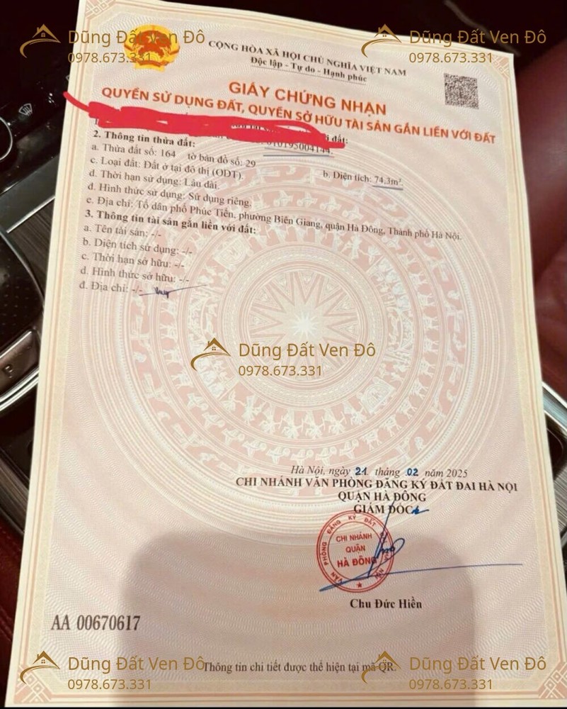 74,3M Nhà 3 Tầng Biên Giang-Hà Đông-Hà Nội