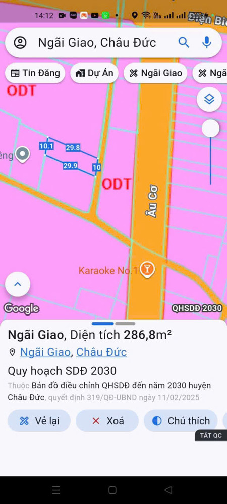 Đất Đẹp - Đầu Tư Sinh Lời - Chính Chủ Bán Lô Đất Trung Tâm Ngãi Giao, Châu Đức, Brvt
